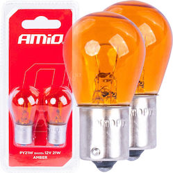 AMiO Lampen Auto PY21W-BAU15s Halogen Orange 2Stück