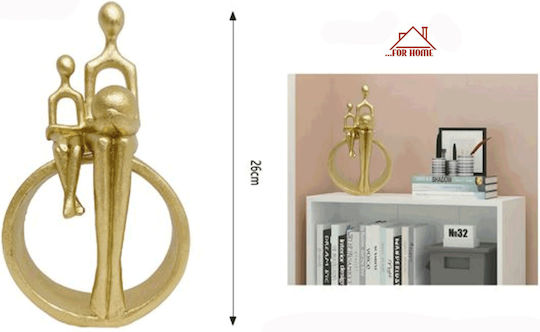 Διακοσμητικό Χώρου Πολυρητίνης Χρυσό 14x8x26cm Forhome 582478 Home