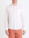 Daflix Langärmlig Leinen Hemd White