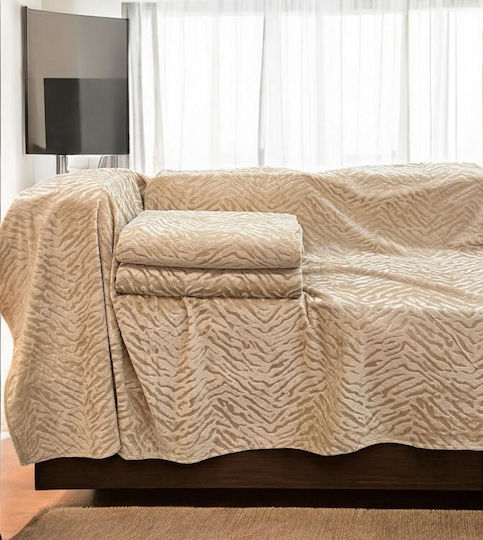 Linea Home Flame Cuverturi Pentru Canapea De Fotoliu Jacquard 180x160cm Bej
