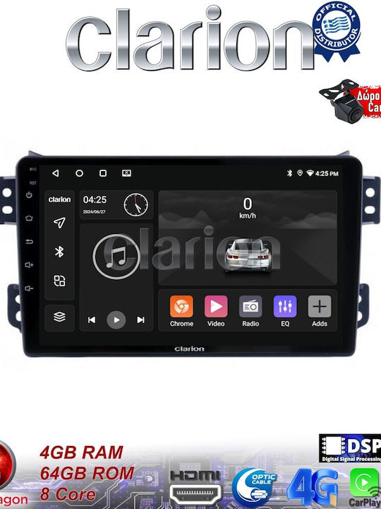 Clarion Ηχοσύστημα Αυτοκινήτου για Opel Agila Suzuki Alto 2008> (Bluetooth/USB/WiFi/GPS/Apple-Carplay/Android-Auto)