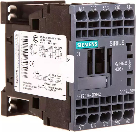 Siemens Ρελέ Ράγας Ισχύος 7A Τριπολικό με Τάση 24V
