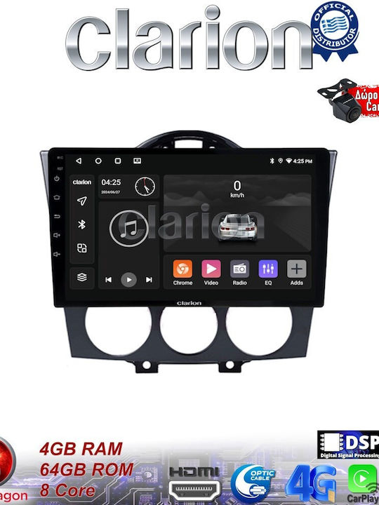 Clarion Ηχοσύστημα Αυτοκινήτου για Mazda RX-8 2001 > 2008 (Bluetooth/USB/WiFi/GPS/Apple-Carplay/Android-Auto)