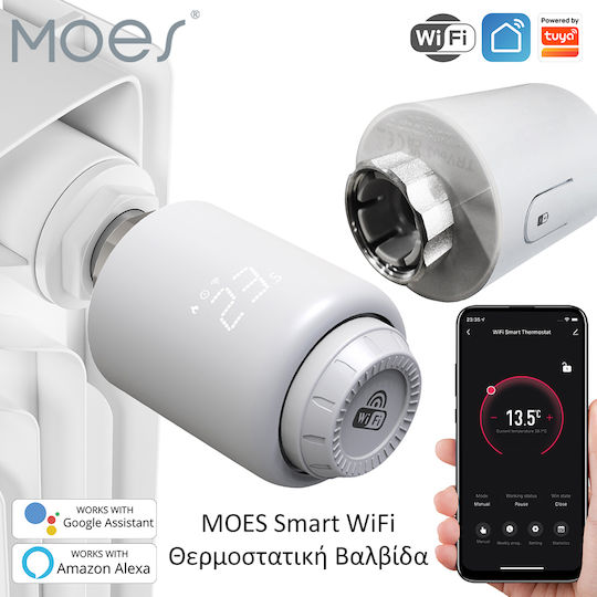 MOES Electronic Thermostatic Radiator Valve with Wi-Fi for Radiator Body 1pcs