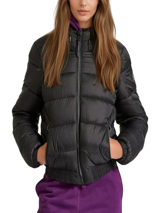 Funky Buddha Women's Short Puffer Jacket for Wi...