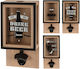 Wall-Mounted Bottle Opener with Cap Collection Container Wooden Dimensions 15.5x8.3x30cm 3 Design Options Hz2004250