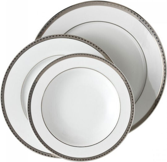 Emfasi Silver Porcelain Dinnerware Set 40pcs