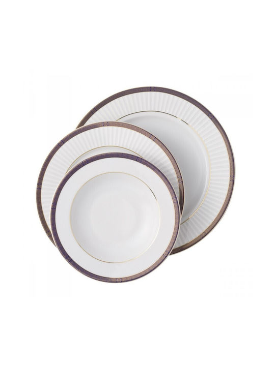 Emfasi Meander Gold Porcelain Dinnerware Set 44pcs