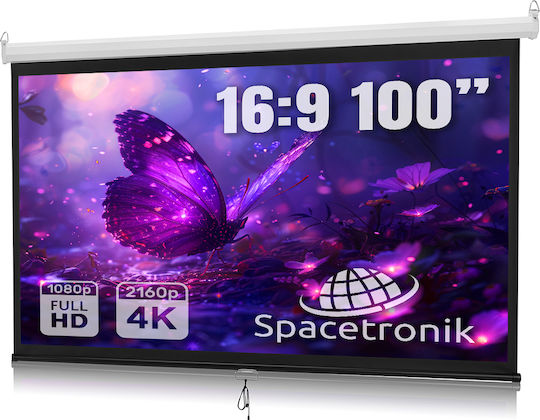 Manual Retractable Projection Screen 100 Inches 16:9