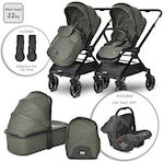 Lorelli Adjustable 3 in 1 Baby Stroller Suitable for Newborn Green