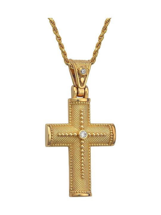 VTJ Women's Byzantine Cross from Gold Plated Silver with Chain