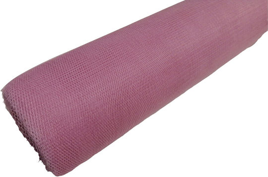 Griechische Tüllrolle Wabenmuster Dunkles Staubrosa 70cmx20meter
