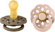 Bibs Boheme Round Pacifiers Rubber Oak/Blush for 6+ months 2pcs