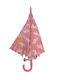 SDS Kids Curved Handle Auto-Open Umbrella with Diameter 65cm Pink