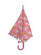 SDS Kinder Regenschirm Gebogener Handgriff Automatisch Rosa mit Durchmesser 65cm.