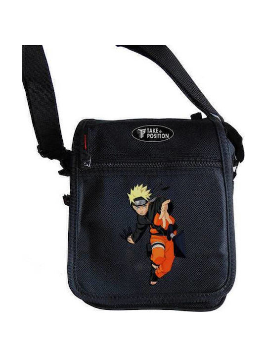 Anime Naruto Ανδρική Τσάντα Ώμου / Χιαστί Μαύρη