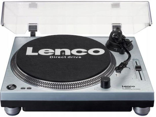 Lenco L-3809ME Πικάπ με Direct Drive και Προενίσχυση Ασημί