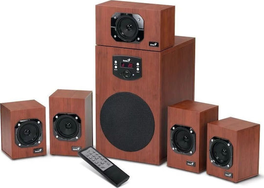 Genius SW-HF5.1 4600 V2 Ηχεία Υπολογιστή 5.1 με Ισχύ 120W Καφέ