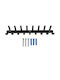 Iso Trade Metal Wall Hanger 17 Hooks Black 48x2.8x9.1cm