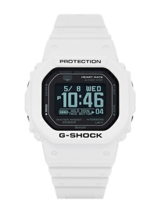 Casio Ψηφιακό Ανδρικό Ρολόι Μπαταρίας με Λευκό Καουτσούκ Λουράκι
