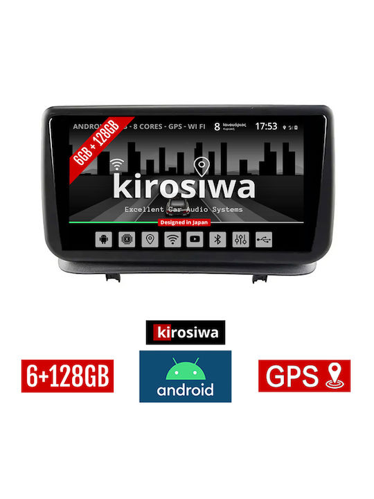 Kirosiwa Car-Audiosystem für Renault Clio 2005-2011 (Bluetooth/USB/AUX/WiFi/GPS/Apple-Carplay/Android-Auto) mit Touchscreen 9"