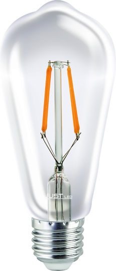 Just LED Λάμπα LED 12W για Ντουί E27 και Σχήμα ST64 Φυσικό Λευκό