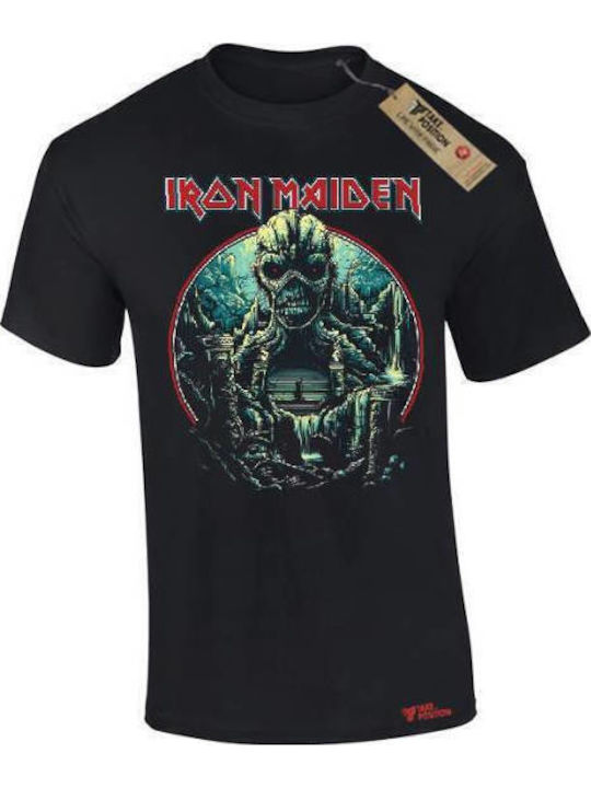 Премиум тениска Takeposition Голям принт Тежък памук 185 г/м2 Iron Maiden Черна 321-7758