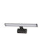 Adeleq Modern Lamp Bathroom with Integrated LED and Natural White Light Black 40x5.1cm