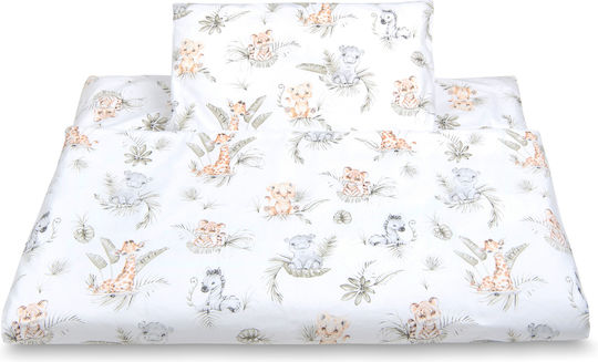 Maboo Set Copertă de Pătuț cu Față de Pernă Royal Safari 100x135cm.
