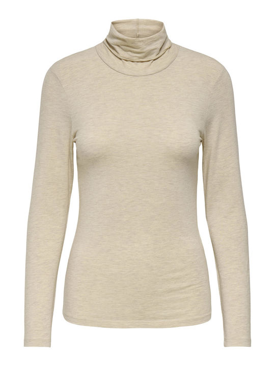 Only Women's Blouse Long Sleeve Oatmeal