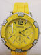 PS Silver Women's Watch with Yellow Rubber Strap