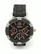 PS Silver Women's Watch with Black Rubber Strap