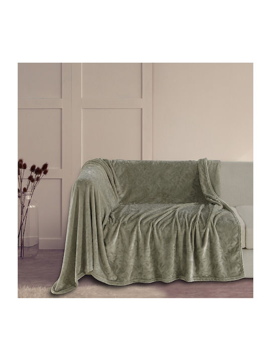 Melinen Aria Ριχτάρι Πολυθρόνας Ζακάρ 130x170εκ. Olive/grey