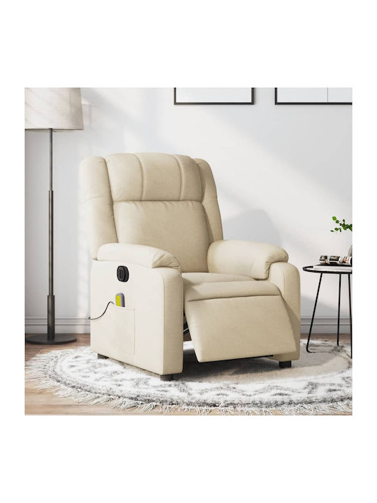 Πολυθρόνα Relax Massage με Υποπόδιο Κρεμ 77x95x...