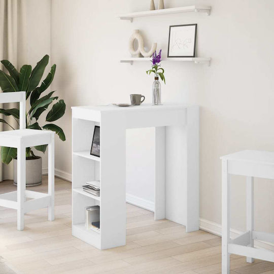 Vidaxl Bar Table Shelves White 95x47x103.5cm Engineered Wood 1 Piece White