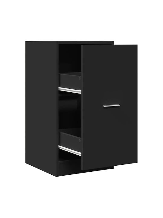 Vidaxl General Purpose Drawer Unit Black 40x41x77.5cm Engineered Wood 1 Piece Black