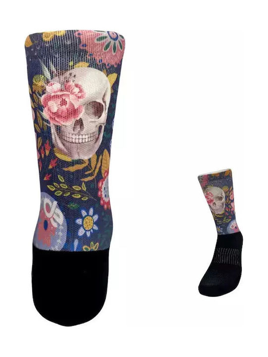 Șosete Performante Imprimate cu Flori și Cranii Desocks XL 45-48