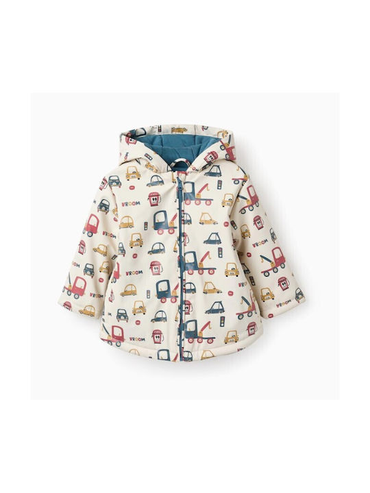 Zippy Waterproof Kids Casual Jacket with Hood Beige