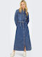 Trudy Maxi Σεμιζιέ Φόρεμα Τζιν Light Blue