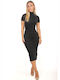 Black Fitted Ribbed Dress