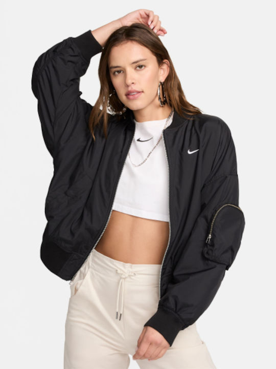 black nike cropped jacket
