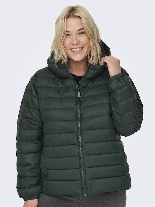 Only Lang Damen Puffer Jacke für Winter Green