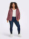 Lang Damen Puffer Jacke für Winter Burgundy