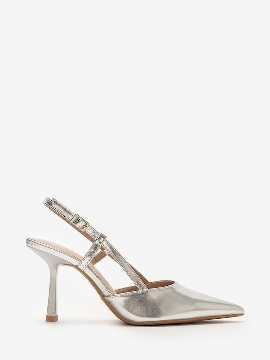 Alta Moda Pointed Toe Silver Heels