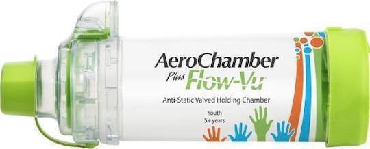 Trudell Trudell Plus Flow-vu Inhalation Chamber Suitable for Children Mouthpiece 5 Years+ Green