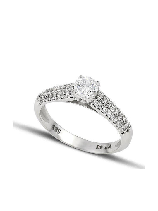 Themelidis Jewels Μονόπετρο από Λευκόχρυσο 18Κ με Διαμάντι