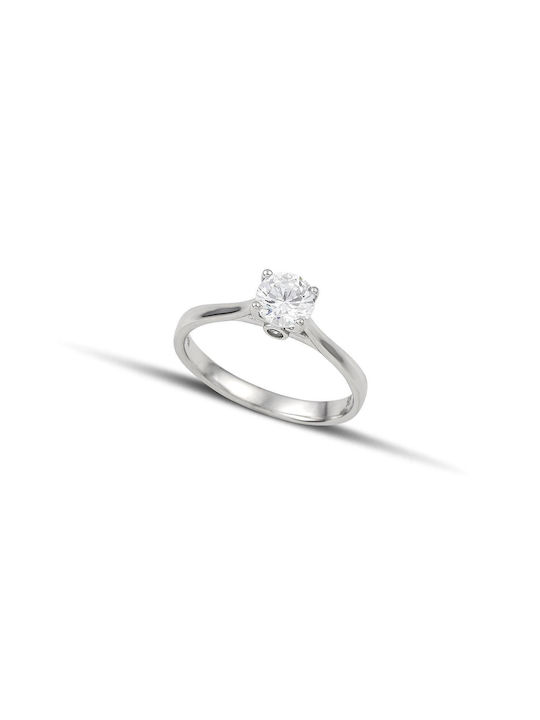 Themelidis Jewels Μονόπετρο από Λευκόχρυσο