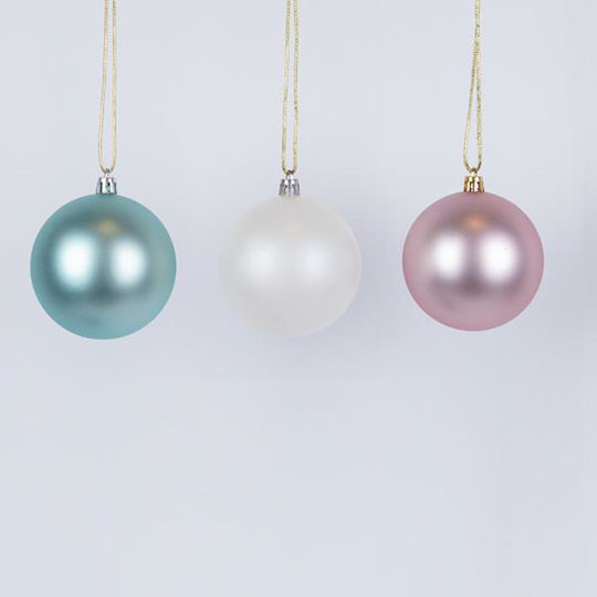 Hängendes Kugel Ornament Ornament Kunststoff Mehrfarbig 10cm Set 6Stück