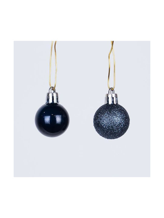 Hängendes Kugel Ornament Ornament Kunststoff Blau 3cm Set 27Stück