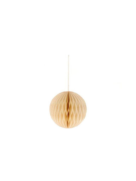 Hängendes Kugel Ornament Ornament Papier Ecru 15cm